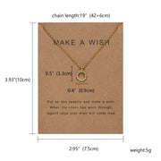 Paper Card Inlaid Diamond Hollow Circular Pendant With Collarbone Chain