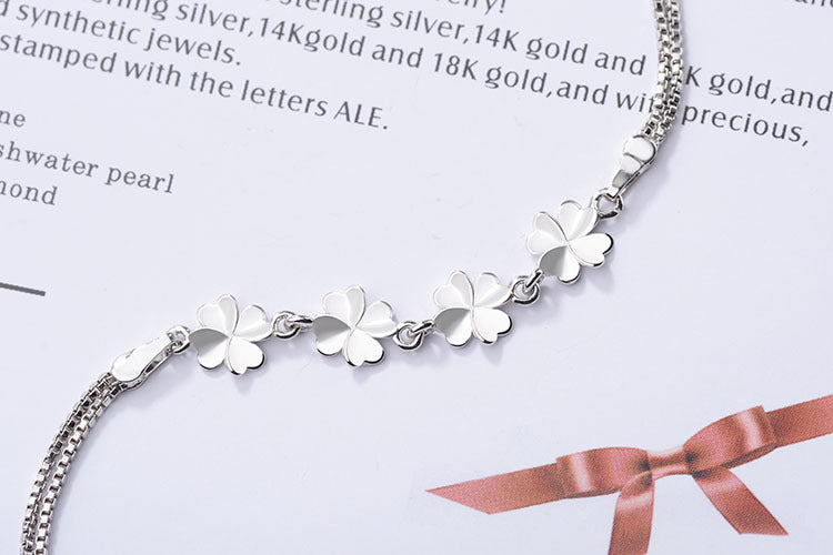 Women's Fashion Flower Four Leaf Clover Bracelet