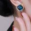 Vintage Geometric Blue Crystal Earrings