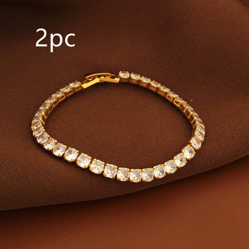 European And American Fashion Trendy Style Zircon Bracelet Copper