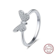 S925 Sterling Silver Ornament Butterfly Necklace Ring Stud Earrings