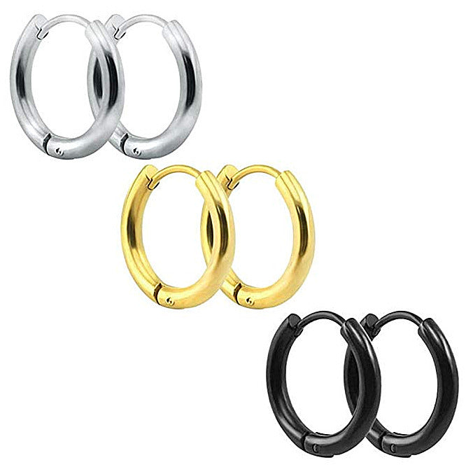 Fashion Glossy Round Tube Small Earrings Ornament