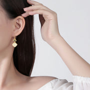 Women's Fashion Simple Lotus Hetian Jade Earrings