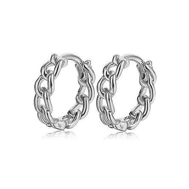 Europe And The United States Cross-border Explosion Models Personality Chain Earrings S925 Sterling Silver Circle-shaped Earrings Senior Sense Of INS Earrings