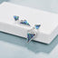 925 Sterling Silver Geometric With Opal Dangle Drop Stud Earrings