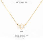 S925 Sterling Silver Single Row Diamond Necklace For Women