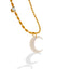 New White Sea Bay Crescent Moon Zircon Necklace For Women