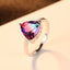 S925 Sterling Silver Ring Rainbow Stone Jewelry Ring