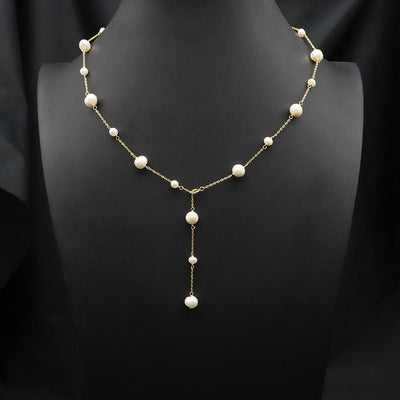 Natural Freshwater Pearl Sweater Chain All-match Special-interest Design