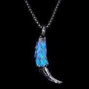 Men's Luminous Wolf Tooth Flame Pattern Pendant Necklace