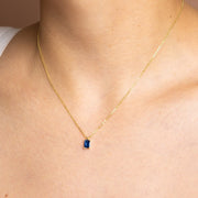 Women's Simple Rectangular Zircon Pendant Necklace