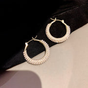 Temperament Entry Lux High-grade Hoop And Pearl Earrings