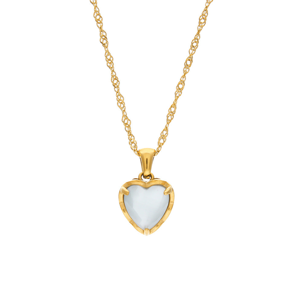 Heart-shaped Zircon Pendant Clavicle Chain Niche Gold Necklace Ornament