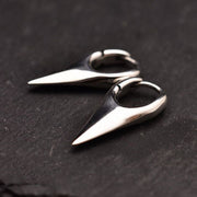 925 Sterling Silver Solid Earrings Argent Pur Shark Tooth Ear Clip