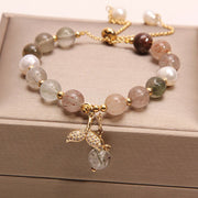 Strawberry Crystal Bracelet Freshwater Pearl Women's Peach Blossom Fortune