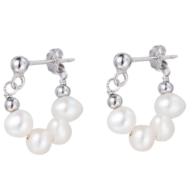 Women's S925 Silver Natural Pearl Earrings