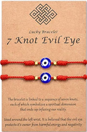 Hand-woven Seven Devil's Eyes Couple Bracelets