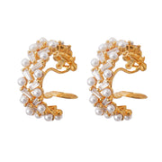 Retro Elegant Round Pearl Earrings