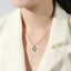 Women's Fashion All-matching Opal Titanium Steel Pendant Necklace
