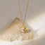 Stainless Steel White Shell Moon Necklace Gold-plated Round