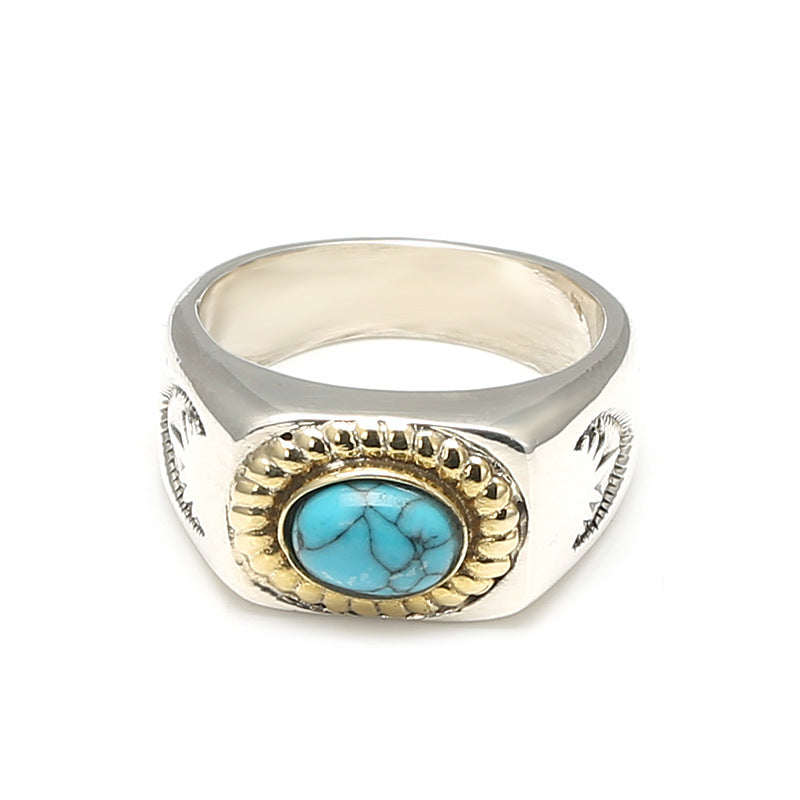 Sterling Silver Turquoise Band Takahashi Ring