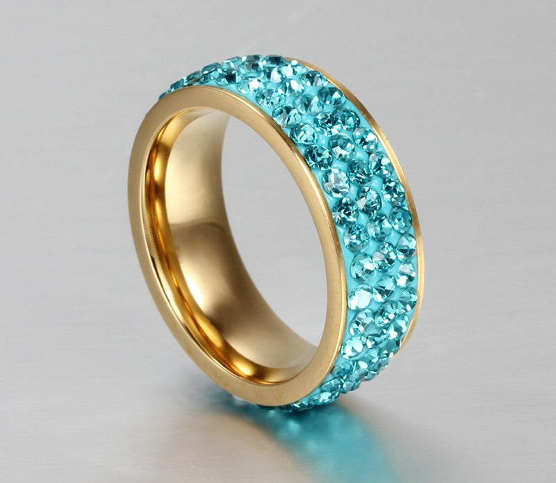 Titanium Steel Jewelry Full Mud Sticky Diamond Ring Full Diamond Ring