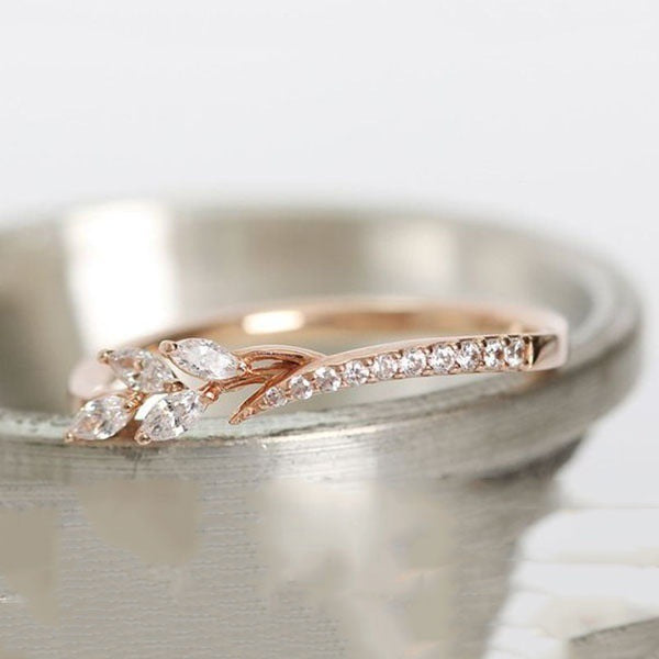 Women's branch creative shape diamond ring