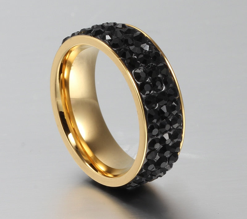 Titanium Steel Jewelry Full Mud Sticky Diamond Ring Full Diamond Ring