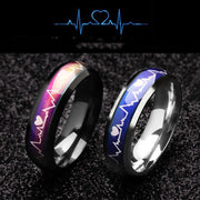 Thermochromic Couple Fashion ECG Ring