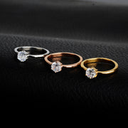 Simple Six-claw Women's Ring Fashion Model Not Artificial