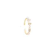 All-match Simple Pearl Zircon Adjustable Ring