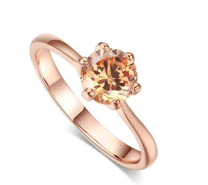 Rose gold and zircon ring