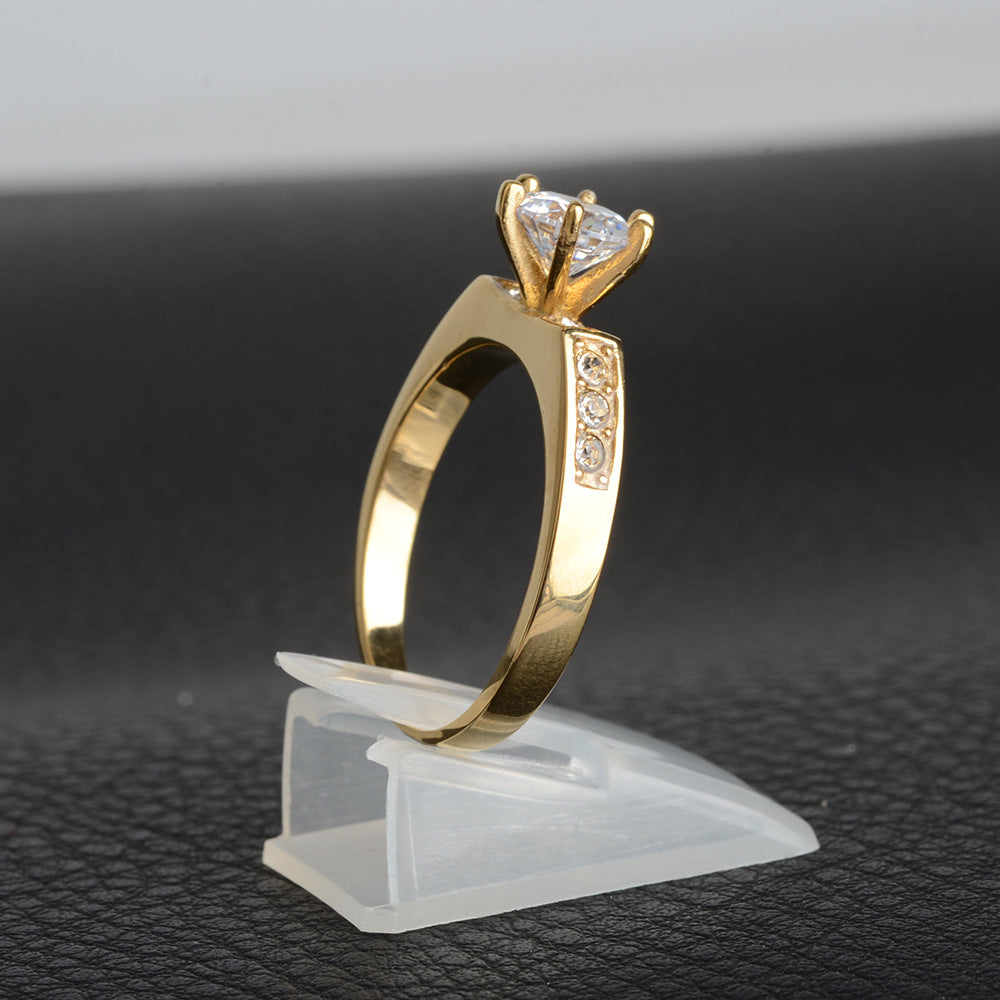Six Prong Women's Ring With  Diamonds