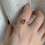 Golden Purple Topaz Simple Ring For Women And Japan